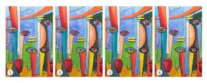 Tableau peint Colours of Society Bois massif - Textile - 60 x 90 x 4 cm