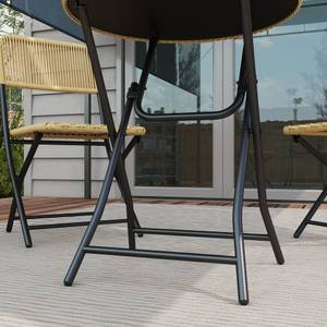 Liegestuhl-Set 863-123V00YL Gelb - Polyrattan - 60 x 70 x 60 cm