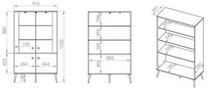 Stauraumvitrine MARINE Blau - Holzwerkstoff - 92 x 152 x 40 cm