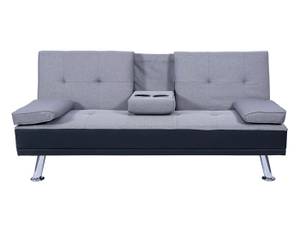3er-Sofa F60 Schwarz - Kunstleder - Textil - 166 x 77 x 81 cm