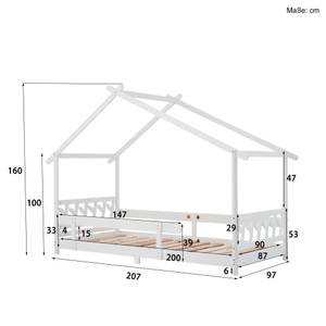 Hausbett Elias Weiß - Massivholz - 207 x 160 x 207 cm