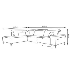 Sofa L Form James 38770 Grau - Holzwerkstoff - 218 x 86 x 301 cm