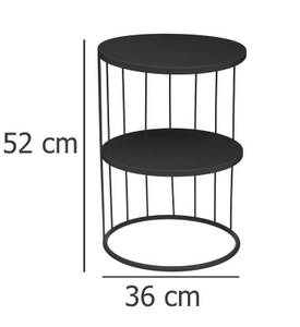 Beistelltisch KOBU Schwarz - Metall - 40 x 40 x 60 cm