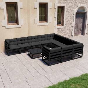 Garten-Lounge-Set (11-teilig) 3009721-2 Anthrazit - Schwarz