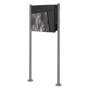 Standbriefkasten PORRENTRUY Set Grau - Metall - 18 x 120 x 55 cm