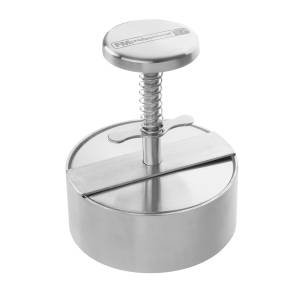 FMprofessional Burgerpresse Edelstahl Grau - Metall - 12 x 14 x 12 cm