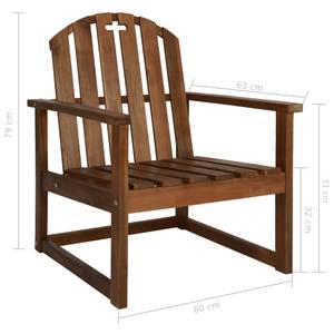 Chaise de jardin Marron - Bois massif - Bois/Imitation - 63 x 79 x 60 cm