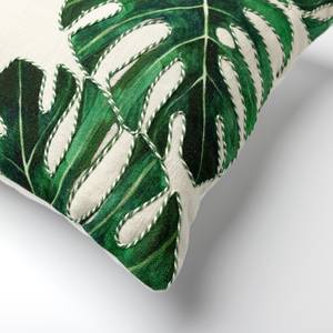 Dekokissen Leafy Weiß - Textil - 45 x 45 x 45 cm