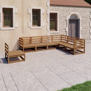 Garten-Lounge-Set (7-teilig) 3009825-1 Braun - Massivholz - Holzart/Dekor - 70 x 67 x 70 cm