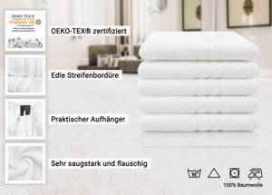 Badetuch 00000137 5er-Set Weiß - Textil - 100 x 1 x 150 cm