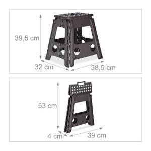 2 x Klapphocker faltbar XL dunkelgrau Anthrazit - Weiß