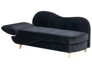 Chaise longue MERI Noir - Chêne clair - Accoudoir monté à droite (vu de face)