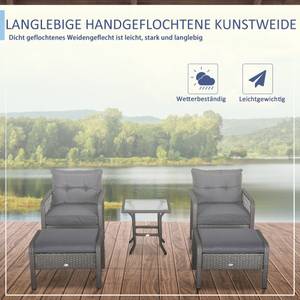 Gartensessel Set (5-tlg.) 860-150GY Grau - Polyrattan - 66 x 75 x 65 cm