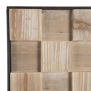 Buffet 2 portes bois sapin et pieds méta Beige - En partie en bois massif - 35 x 82 x 58 cm