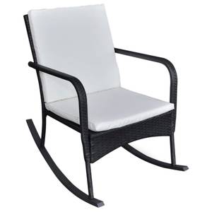 Garten-Schaukelstuhl D6213 Schwarz - Rattan - 101 x 91 x 64 cm