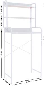 Waschmaschinenregal Darby Weiß - Holzwerkstoff - 68 x 166 x 39 cm