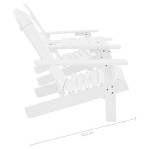 Chaise de jardin 3010076 Blanc - Bois massif - Bois/Imitation - 92 x 90 x 181 cm