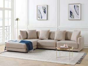 Sofa mit Ottomane SIGTUNA 2-tlg Beige - Schwarz