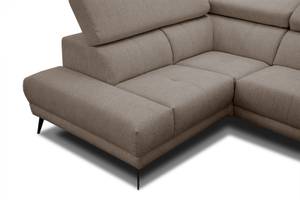 Ecksofa 4-Sitzer Matera Taupe - Ecke davorstehend links - Longchair davorstehend links - Ottomane davorstehend links