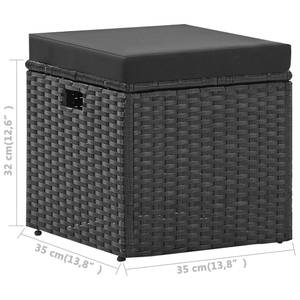 Gartenmöbel-Set (4-teilig) 3006305 Schwarz - Polyrattan - 50 x 33 x 80 cm