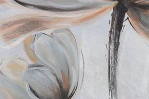 Tableau peint Springing of a New Life Beige - Gris - Bois massif - Textile - 80 x 80 x 4 cm
