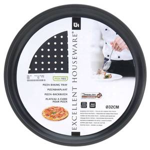 Form zum Backen Pizza Schwarz - Metall - 32 x 1 x 32 cm