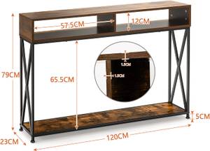 2 Ebenen Konsolentisch Braun - Holzwerkstoff - 23 x 79 x 120 cm