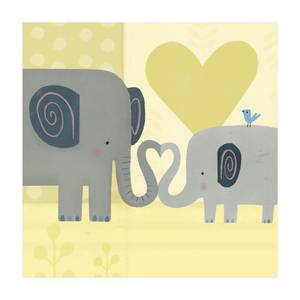 Mama und ich - Elefanten Vinyl-Teppich - Mama und ich - Elefanten - Quadrat 1:1 - 100 x 100 cm