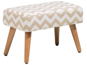 Hocker TAKOMA Beige - Eiche Hell - Weiß