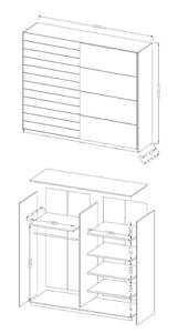 Kleiderschrank GALAXY Braun - Holzwerkstoff - 220 x 210 x 61 cm