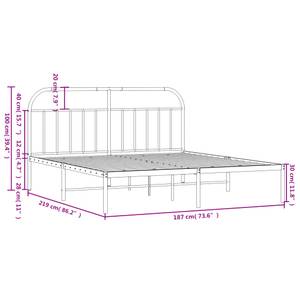 Bettgestell 3029566-2 Weiß - 187 x 219 cm