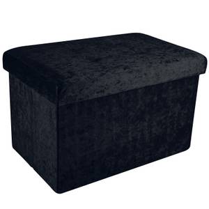 Sitzbank Sitzhocker Sitzwürfel Fußhocker Schwarz - Textil - 6 x 30 x 49 cm