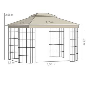 Pavillon 84C-317 Beige - Metall - 300 x 265 x 365 cm