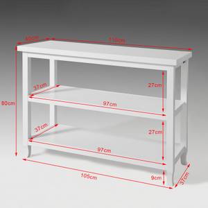 Table Console FSB06-W Blanc - Bois manufacturé - 110 x 80 x 40 cm