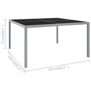 Table de jardin Gris - Métal - 130 x 72 x 130 cm