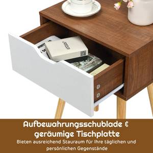 Nachttisch Beistelltisch mit Schublade Braun - Holzwerkstoff - 30 x 59 x 40 cm