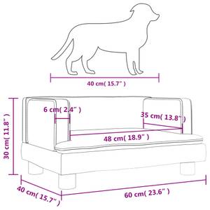 Hundebett 3015971 Dunkelgrau - 60 x 40 cm