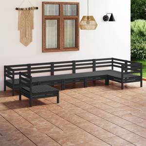 Mobilier de jardin Noir - Bois massif - Bois/Imitation - 64 x 63 x 64 cm