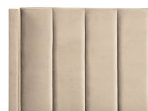 Lit double VILLETTE Beige - Noir - Largeur : 205 cm