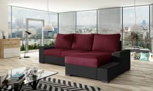 Ecksofa NEGO Schwarz - Bordeaux - Ecke davorstehend rechts