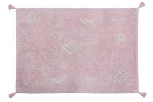 Tapis lavable en coton, ITZA Rose foncé