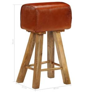 Tabouret de bar 246685 (lot de 2) Marron - Bois massif - Bois/Imitation - 31 x 76 x 48 cm