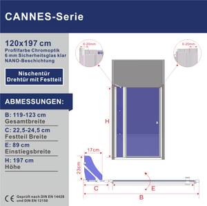 AQUALAVOS Nano Nischentür Duschtür Breite: 120 cm