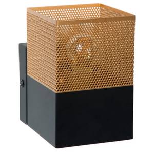 Wandleuchte Renate Schwarz - Gold - Metall - 12 x 15 x 10 cm