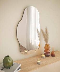 Miroir Megrez Noir - Bois manufacturé - 3 x 72 x 40 cm