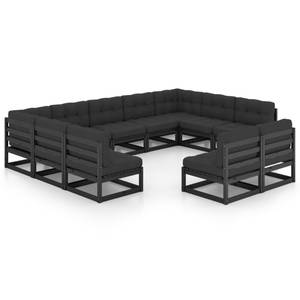 Garten-Lounge-Set 3009757-2 (11-teilig) Anthrazit - Schwarz