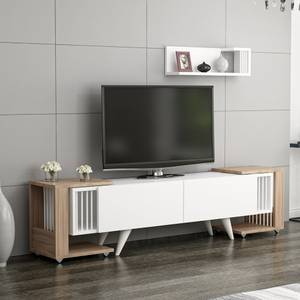 Meuble TV Glostrup Blanc - Bois manufacturé - 150 x 41 x 32 cm