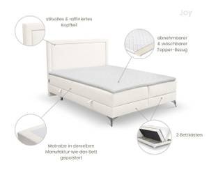 Boxspringbett Joy Bonellfederkern Grau - Breite: 180 cm