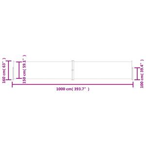 Auvent latéral 3016426-5 1000 x 160 cm