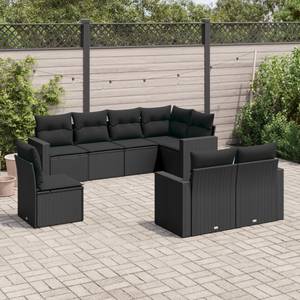 Gartensitzgruppe K2460(8-tlg) Schwarz - Massivholz - 69 x 62 x 66 cm